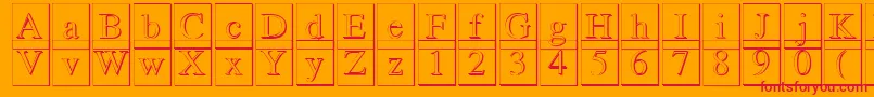 Romand3DDb Font – Red Fonts on Orange Background