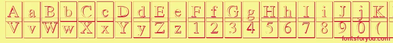 フォントRomand3DDb – 赤い文字の黄色い背景