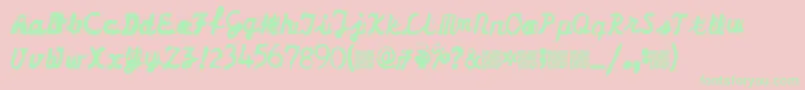 Dirtyolympia Font – Green Fonts on Pink Background