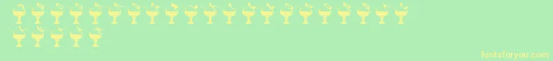 SummerInTheCity Font – Yellow Fonts on Green Background