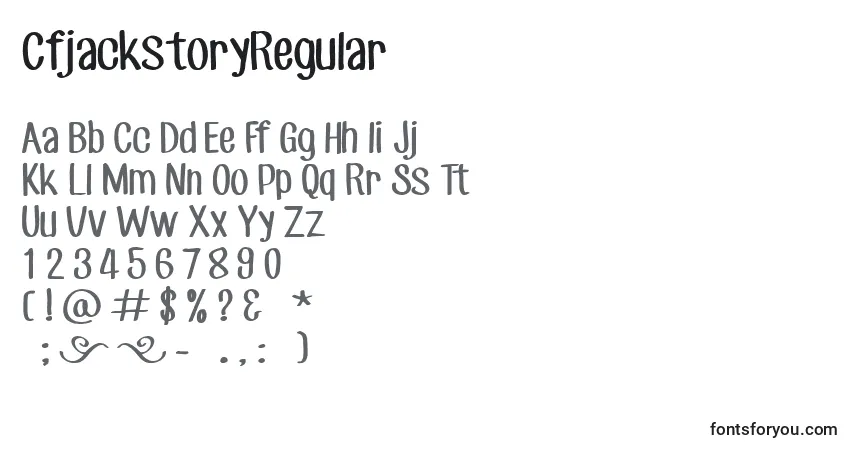 Schriftart CfjackstoryRegular – Alphabet, Zahlen, spezielle Symbole