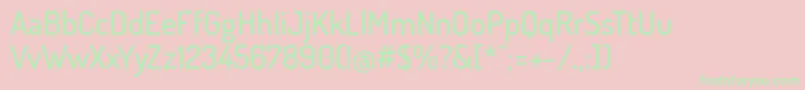 フォントDosisMedium – ピンクの背景に緑の文字