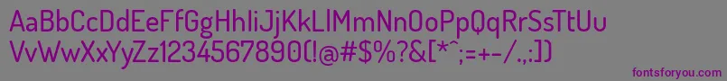 Fonte DosisMedium – fontes roxas em um fundo cinza