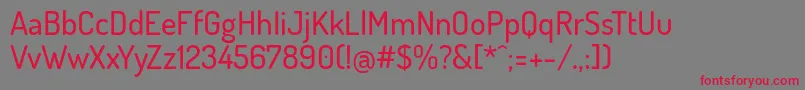 フォントDosisMedium – 赤い文字の灰色の背景