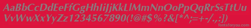 AgopushighresolutionBoldoblique Font – Gray Fonts on Red Background