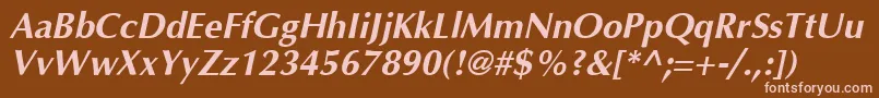 AgopushighresolutionBoldoblique Font – Pink Fonts on Brown Background