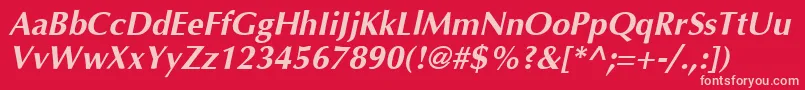 AgopushighresolutionBoldoblique Font – Pink Fonts on Red Background