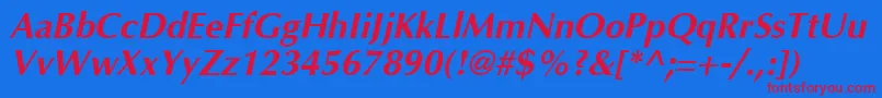 AgopushighresolutionBoldoblique Font – Red Fonts on Blue Background