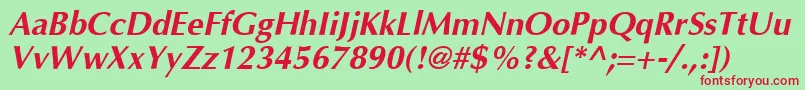 AgopushighresolutionBoldoblique Font – Red Fonts on Green Background