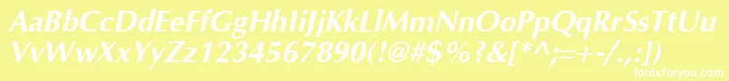 AgopushighresolutionBoldoblique Font – White Fonts on Yellow Background