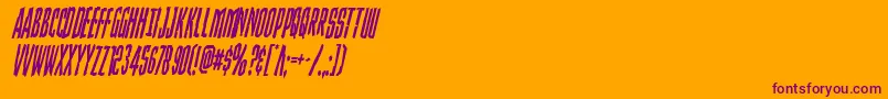 Strangerdangercondital Font – Purple Fonts on Orange Background