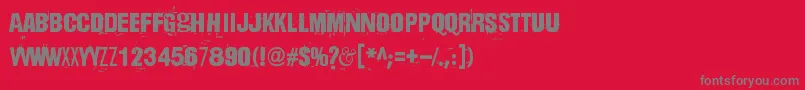 フォントDharmaBum – 赤い背景に灰色の文字