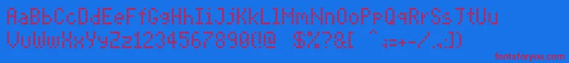 PidvlCond Font – Red Fonts on Blue Background