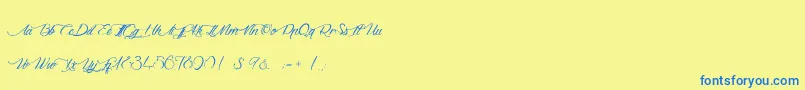 DragonIsComing Font – Blue Fonts on Yellow Background