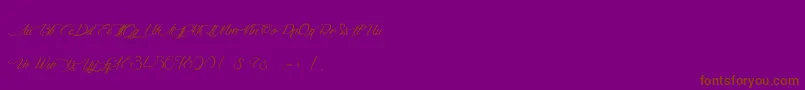 DragonIsComing-Schriftart – Braune Schriften auf violettem Hintergrund