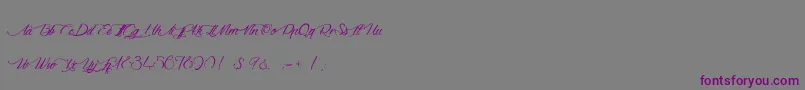 DragonIsComing-Schriftart – Violette Schriften auf grauem Hintergrund