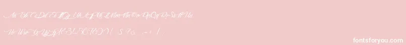 DragonIsComing-Schriftart – Weiße Schriften auf rosa Hintergrund