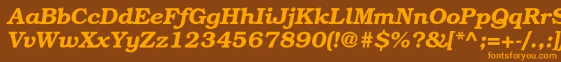 BookmanstdDemiitalic-Schriftart – Orangefarbene Schriften auf braunem Hintergrund