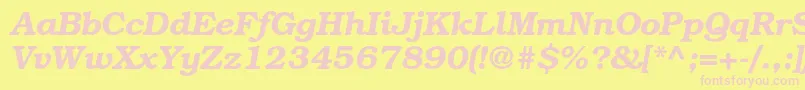 BookmanstdDemiitalic Font – Pink Fonts on Yellow Background