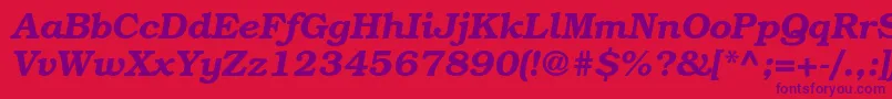 Police BookmanstdDemiitalic – polices violettes sur fond rouge