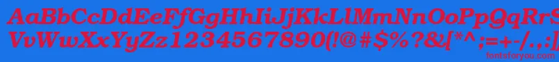 BookmanstdDemiitalic Font – Red Fonts on Blue Background