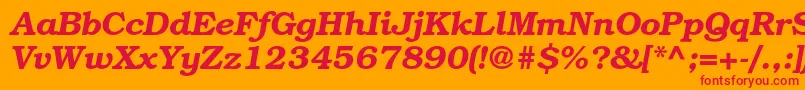 Fonte BookmanstdDemiitalic – fontes vermelhas em um fundo laranja