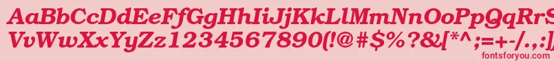 Czcionka BookmanstdDemiitalic – czerwone czcionki na różowym tle