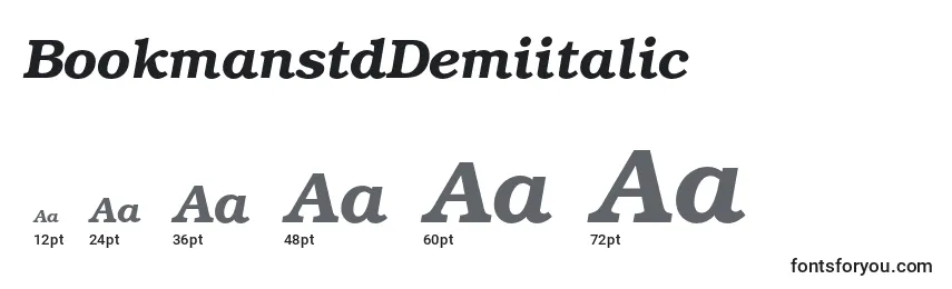 BookmanstdDemiitalic Font Sizes