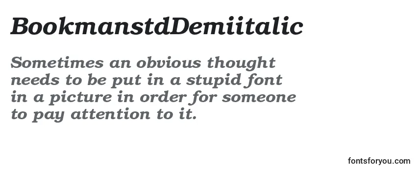 Review of the BookmanstdDemiitalic Font