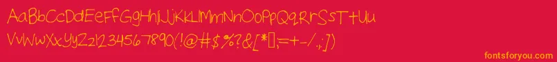 Neatte-Schriftart – Orangefarbene Schriften auf rotem Hintergrund