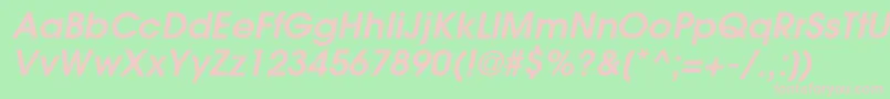 ItcAvantGardeGothicDemiOblique-fontti – vaaleanpunaiset fontit vihreällä taustalla