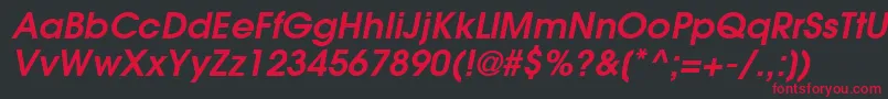 フォントItcAvantGardeGothicDemiOblique – 黒い背景に赤い文字