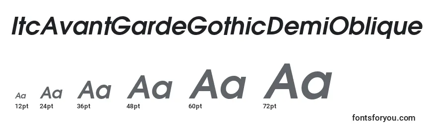 ItcAvantGardeGothicDemiOblique Font Sizes