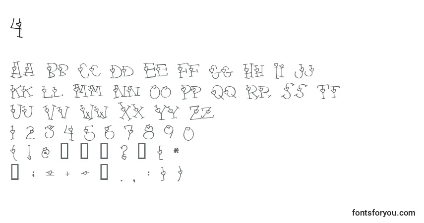 Schriftart 4 – Alphabet, Zahlen, spezielle Symbole