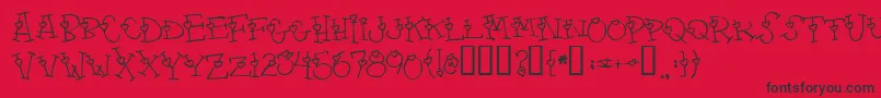 4-Schriftart – Schwarze Schriften auf rotem Hintergrund