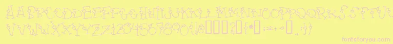 4 Font – Pink Fonts on Yellow Background