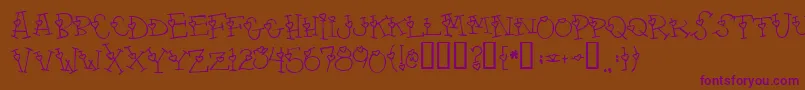 4 Font – Purple Fonts on Brown Background