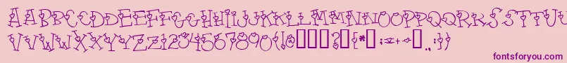 4 Font – Purple Fonts on Pink Background