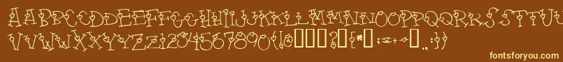 Шрифт 4 – жёлтые шрифты на коричневом фоне