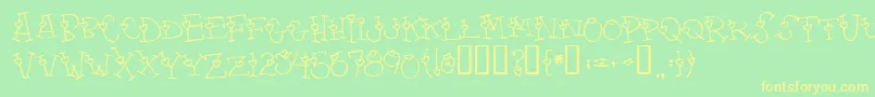 4 Font – Yellow Fonts on Green Background