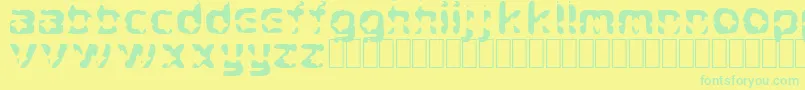CryStar Font – Green Fonts on Yellow Background