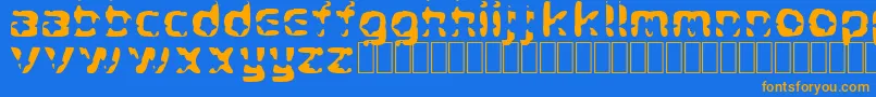 CryStar Font – Orange Fonts on Blue Background