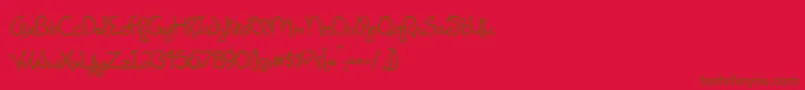 BmdNightOfTheFireflies Font – Brown Fonts on Red Background
