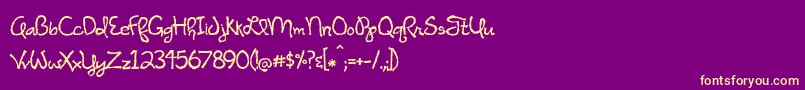 BmdNightOfTheFireflies Font – Yellow Fonts on Purple Background