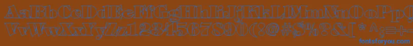 TiffanyHeavyNormalHollow Font – Blue Fonts on Brown Background