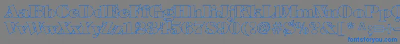 TiffanyHeavyNormalHollow Font – Blue Fonts on Gray Background