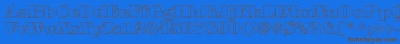 TiffanyHeavyNormalHollow Font – Brown Fonts on Blue Background