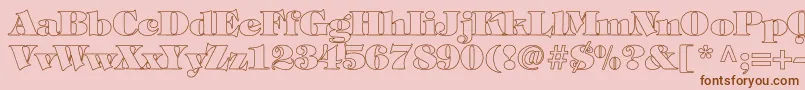 TiffanyHeavyNormalHollow-Schriftart – Braune Schriften auf rosa Hintergrund