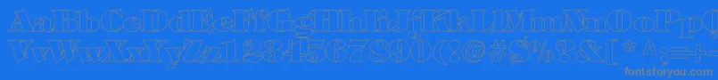 TiffanyHeavyNormalHollow Font – Gray Fonts on Blue Background