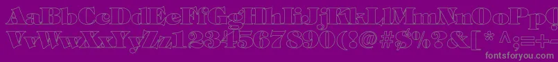 TiffanyHeavyNormalHollow-Schriftart – Graue Schriften auf violettem Hintergrund